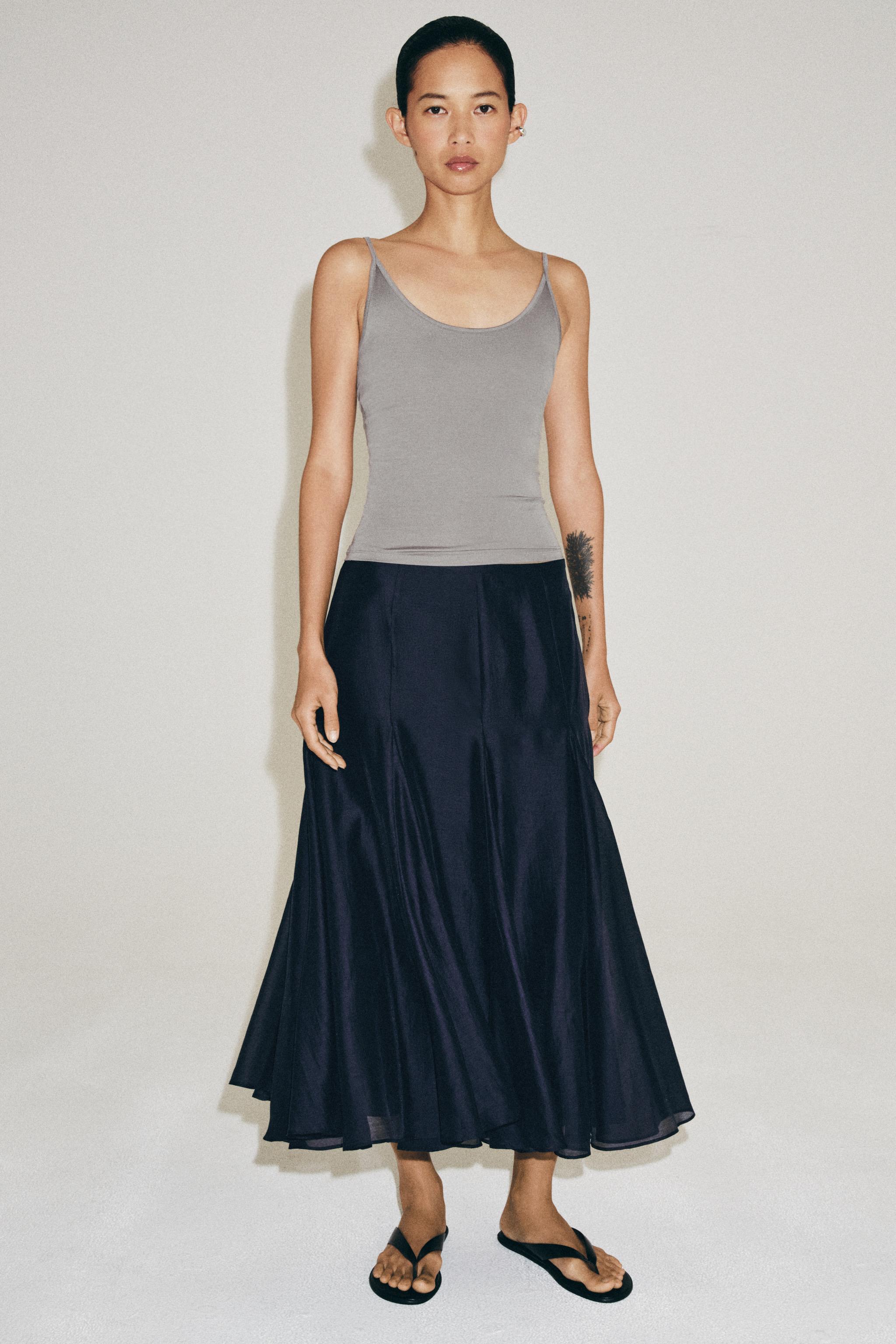 ZW COLLECTION FLOWY SKIRT — Navy blue