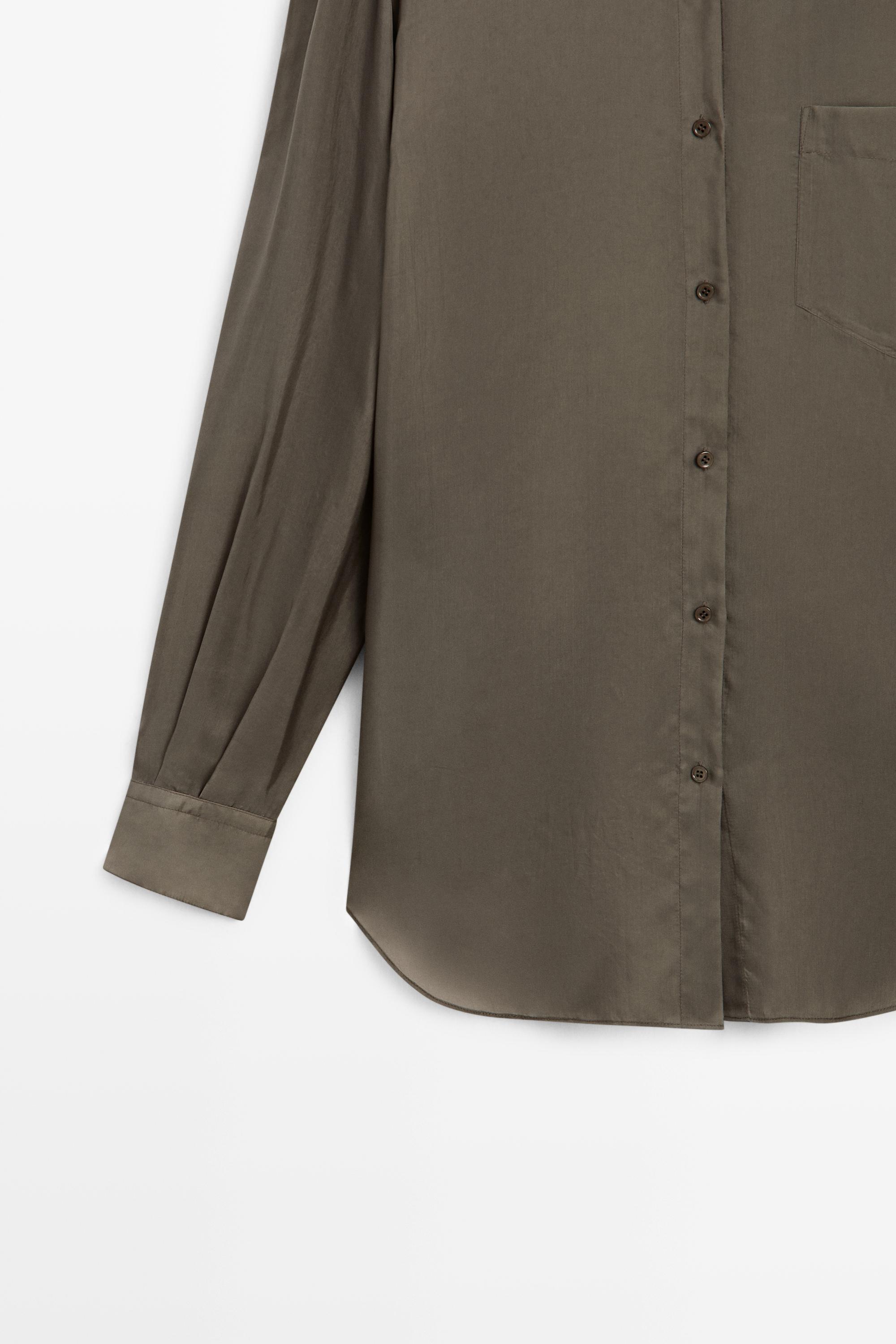 Chemise fluide satinée à poche - STUDIO