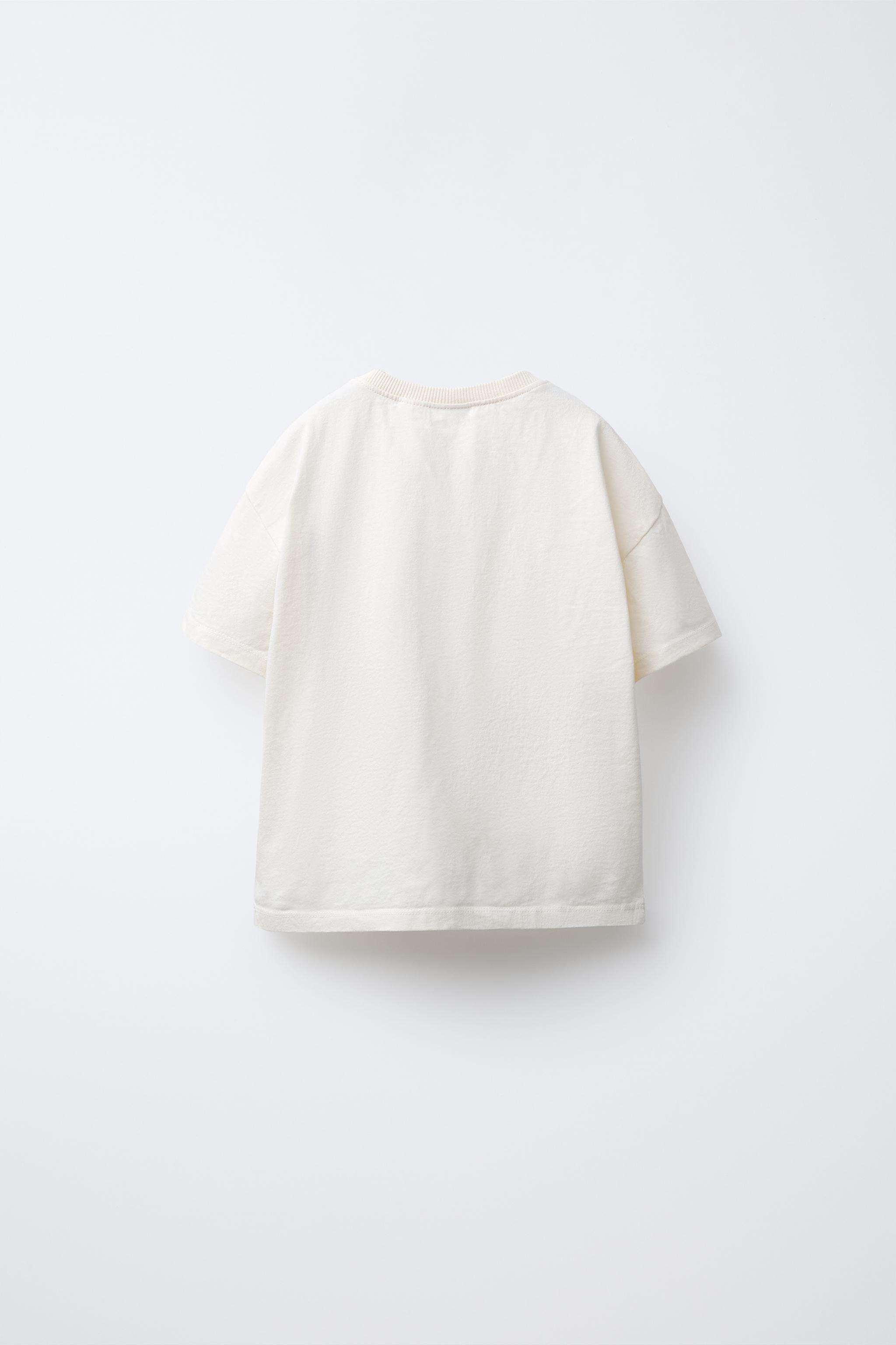 ゅ ページ 刺繍入りTシャツ - エクリュ | ZARA Japan / 日本
