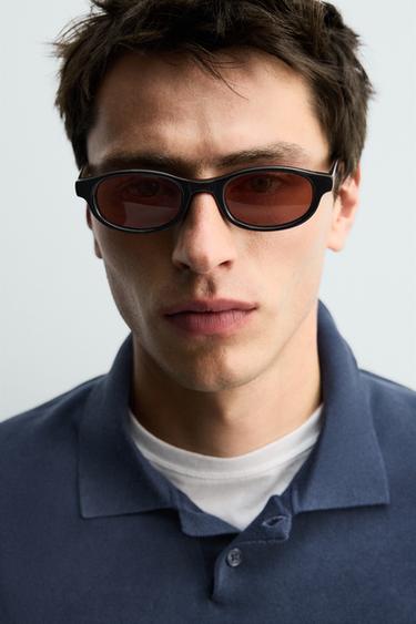 WASHED TEXTURED KNIT POLO SHIRT - Blue / Indigo by Zara - Image 4