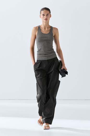 Zara Barrel fit cargo pants - Black - Image 0