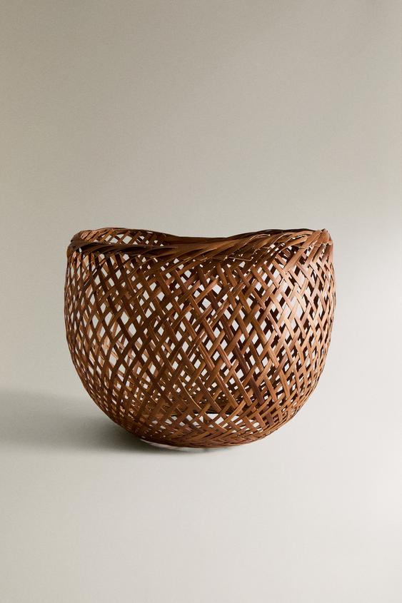 WOVEN BAMBOO BASKET - Brown | ZARA Canada