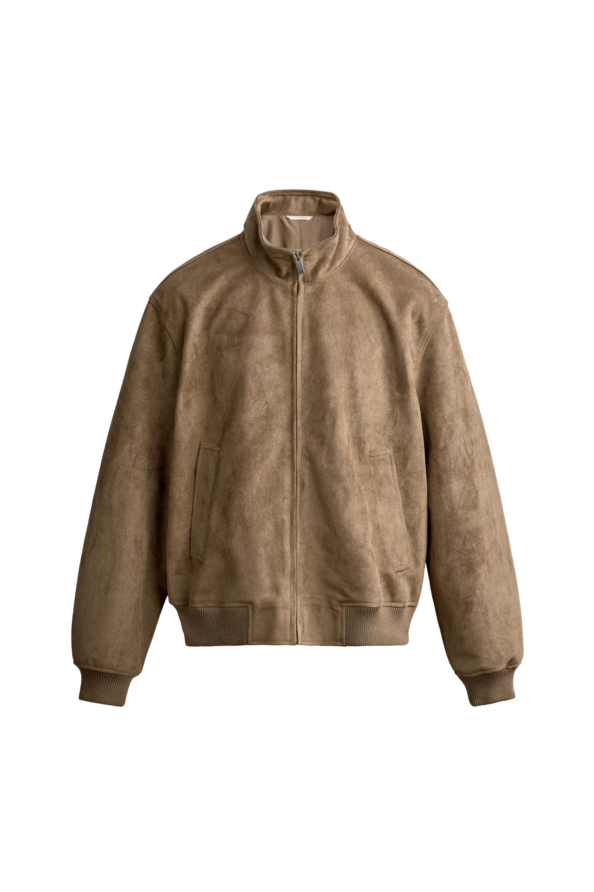 レギュラーフィットフェイクスエードジャケット - サンド | ZARA Japan