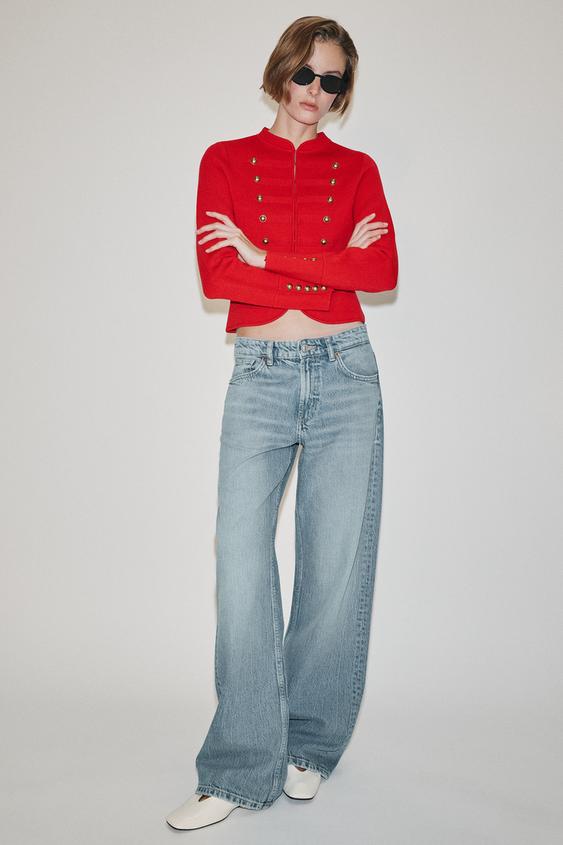 CHAQUETA PUNTO BOTONES - Rojo de Zara - Imagen 0