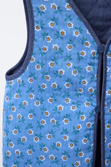 REVERSIBLE FLORAL WAISTCOAT - Blue by Zara - Image 5