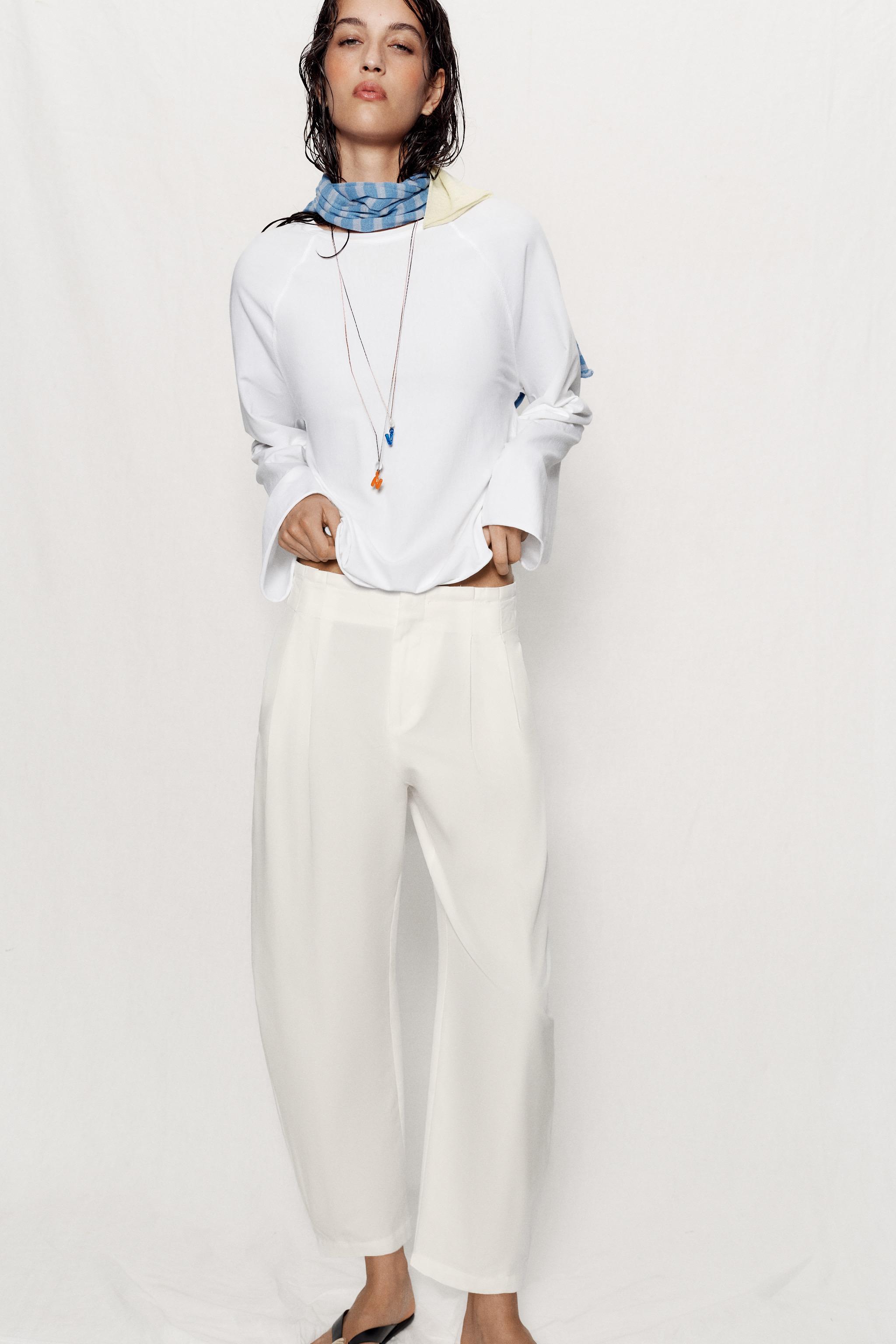 Женские брюки Zara PAPERBAG BALLOON PANTS — фото 5