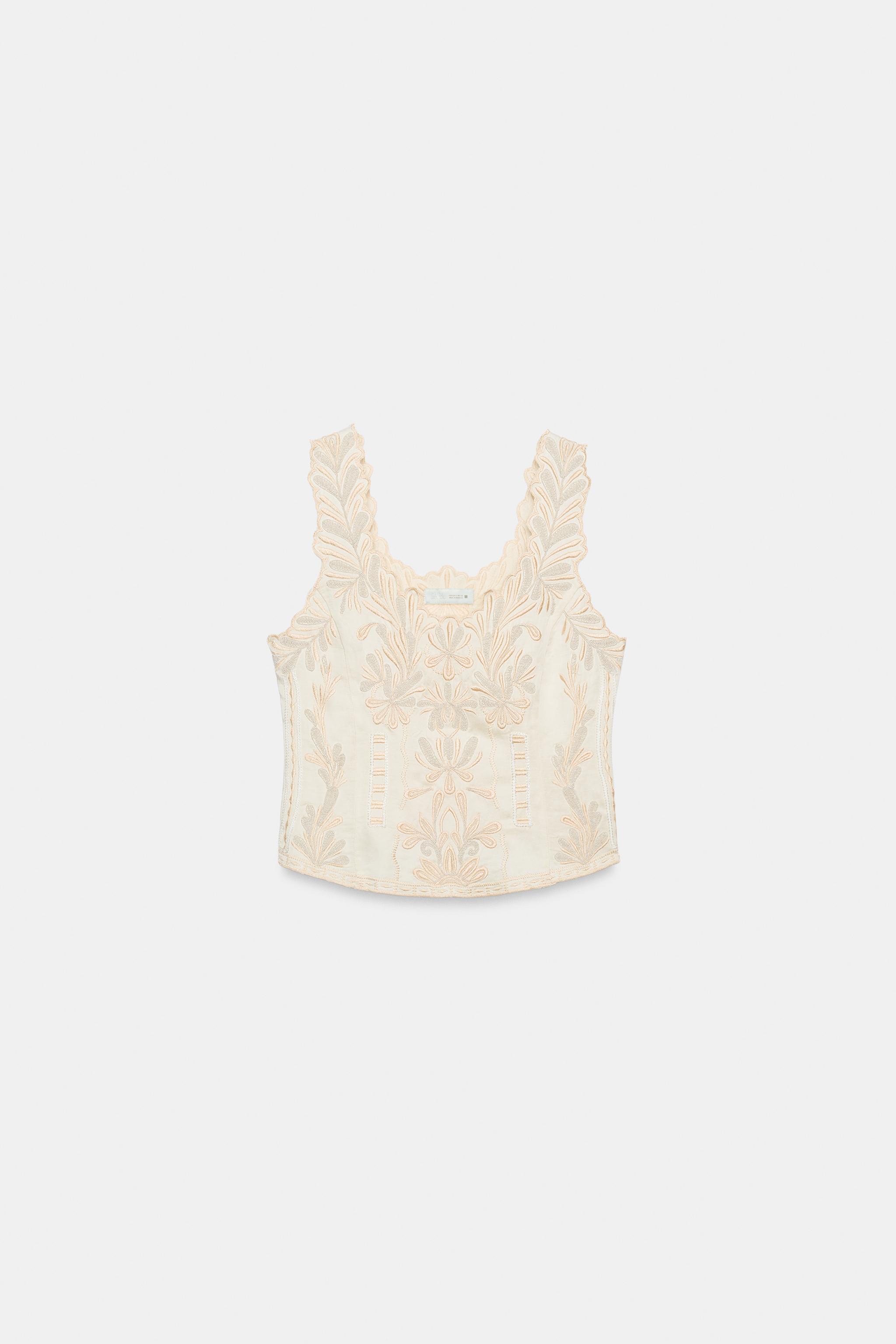 Zara ZW COLLECTION İŞLEMELİ ÜST görsel 5