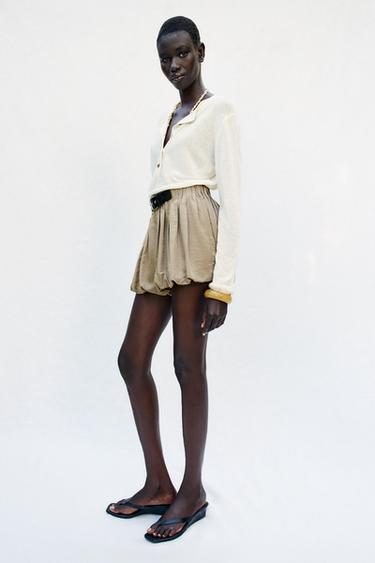 SHORT BOULE AVEC BOUCLE - Sable de Zara - Image 4