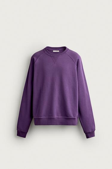 Zara REGULAR FIT CREWNECK SWEATSHIRT - Lilac