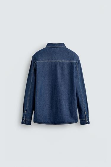 CHEMISE EN DENIM REGULAR FIT - Bleu moyen de Zara - Image 7