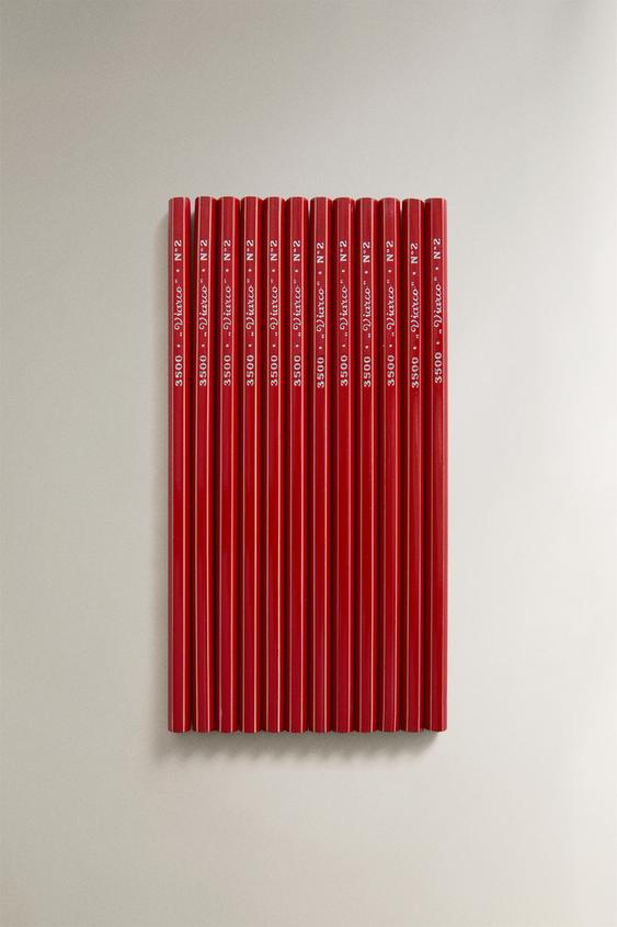LOT DE CRAYONS EN BOIS VINTAGE VIARCO - Rouge de Zara - Image 0