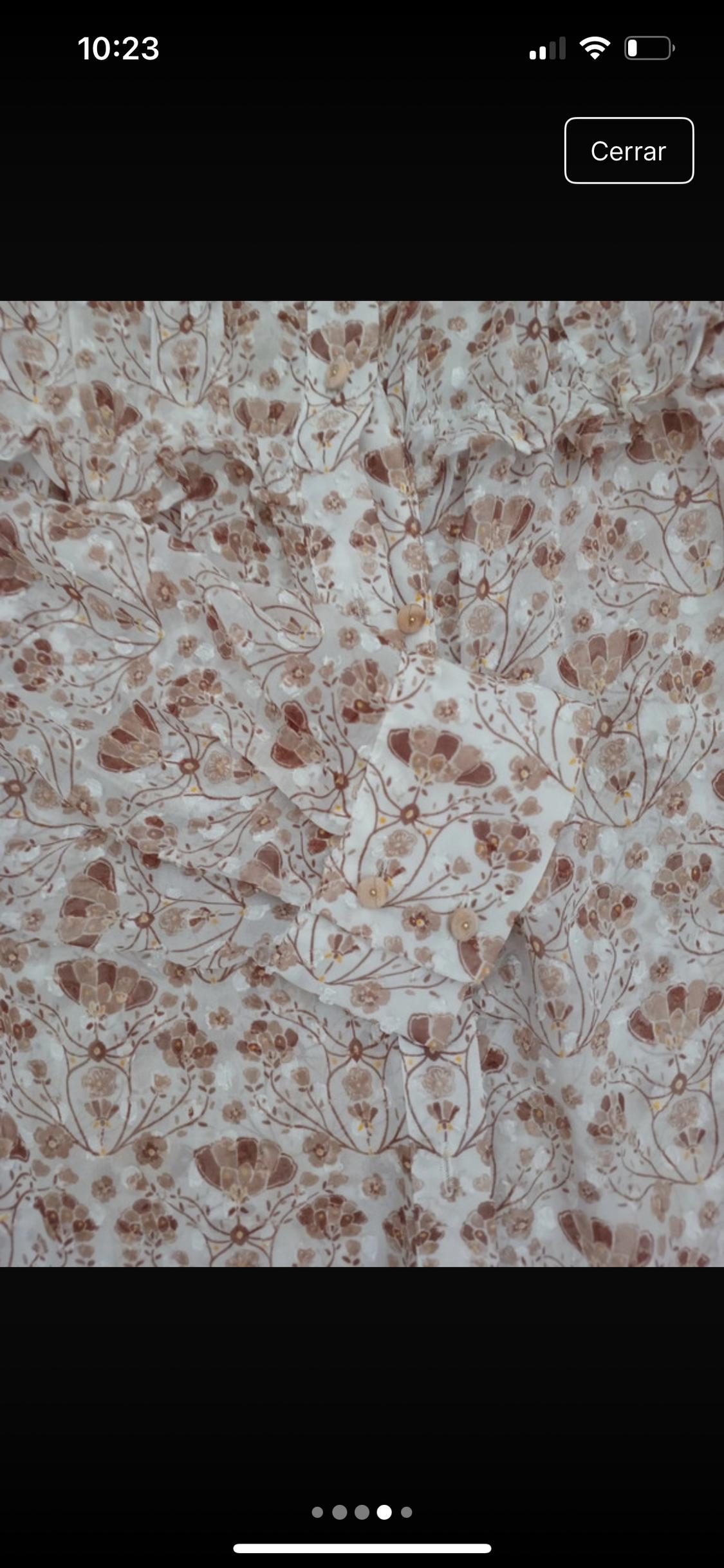 BLUSA BLANCA FLORES MARRÓN - Image 5