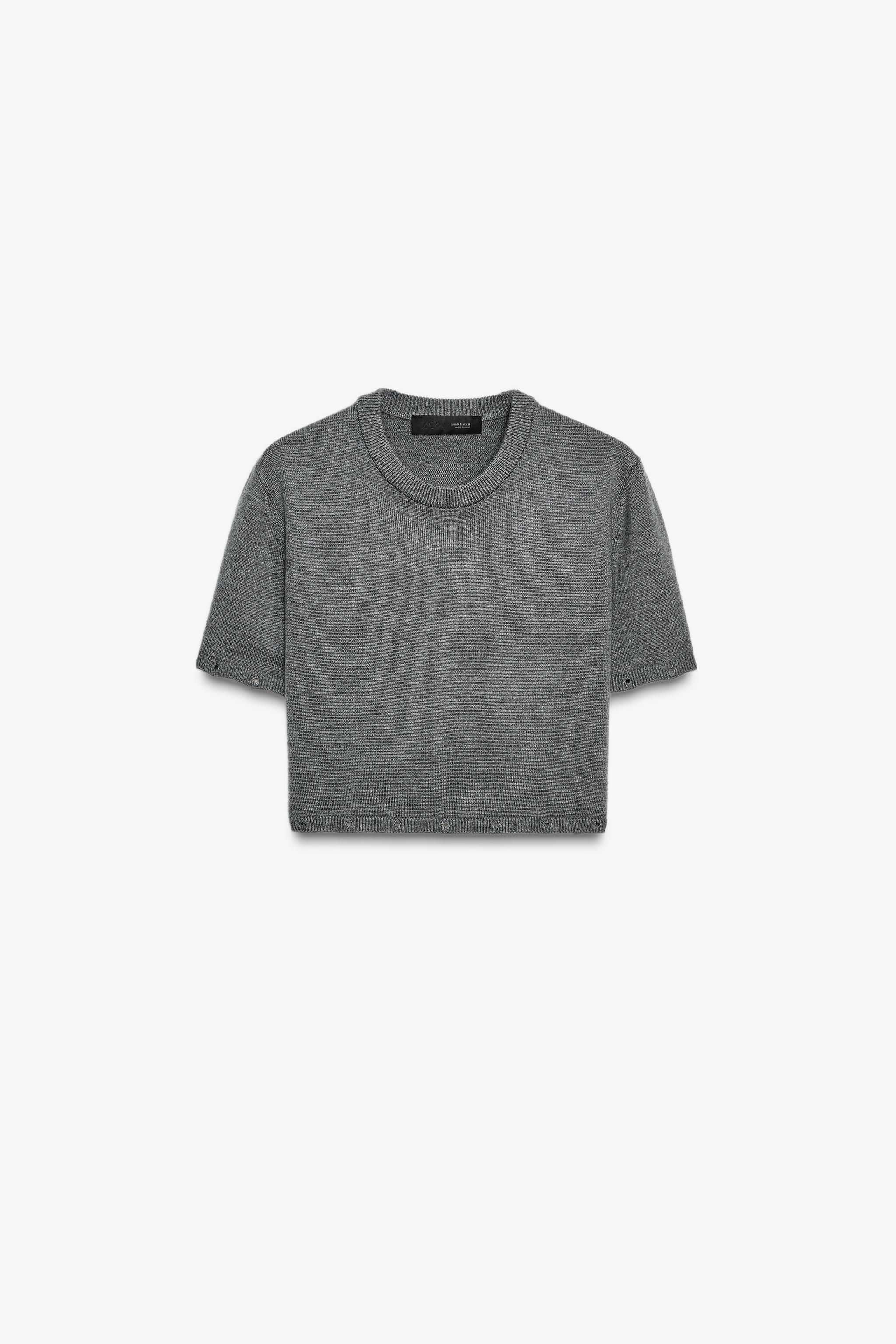 ボタン付き取り外し可能ニットセーター - グレー | ZARA Japan