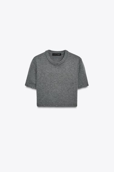 PULL AMOVIBLE EN MAILLE AVEC BOUTONS - Gris de Zara - Image 9
