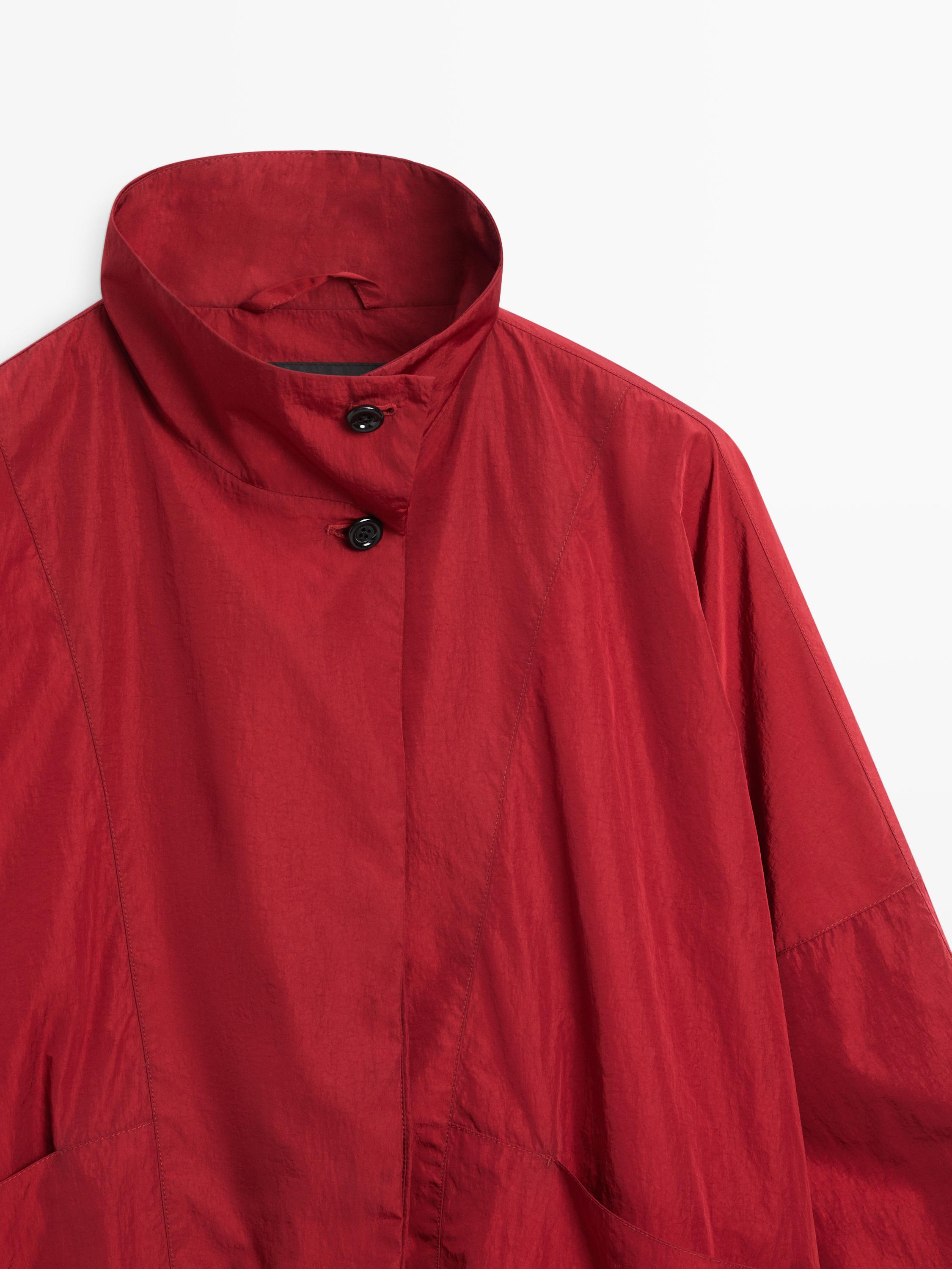 Veste bomber bouffante à col montant