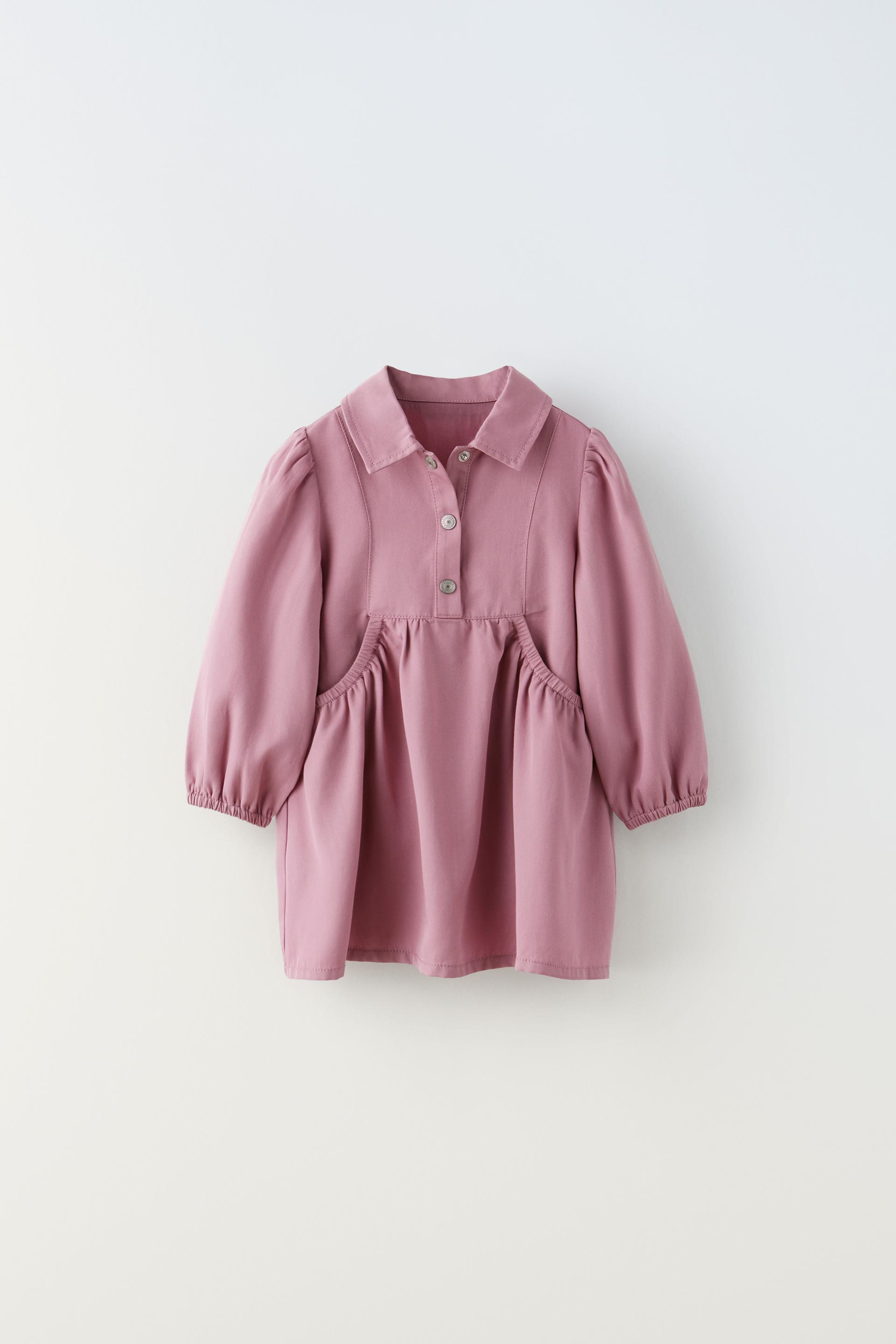 FLOWING SHIRT DRESS WITH GATHERED DETAIL - Pink | ZARA South Africa