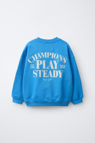 Zara TENNIS EMBROIDERY SWEATSHIRT - Bluish