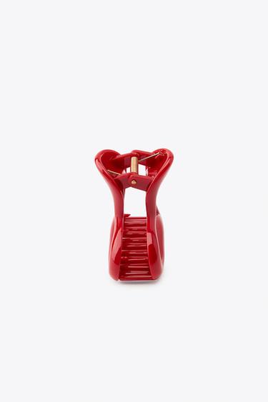 HEART SHEEPSKIN CLIP - Red by Zara - Image 4