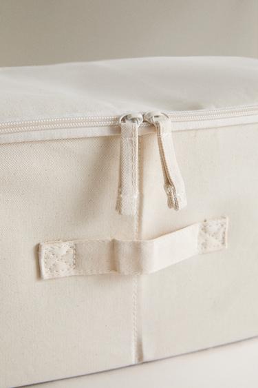 FOLDABLE RESIN-FINISHED WARDROBE STORAGE BOX — Light beige 2