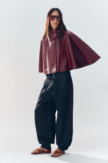CAPA PIEL 100% ZW COLLECTION - Burgundy de Zara