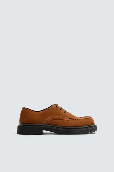 ZAPATO PIEL BORDÓN - Marrón de Zara