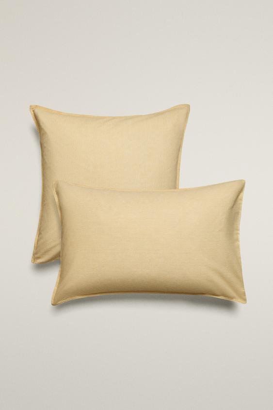 FRONHA DE TRAVESSEIRO LISTRADA - Amarelo da Zara - Imagem 0
