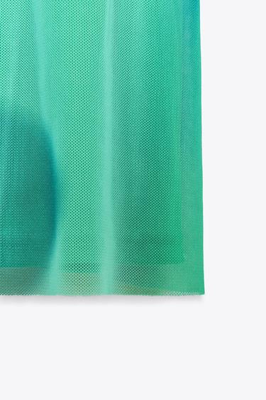 PRINTED TULLE MAXI DRESS - Greens by Zara - Image 6