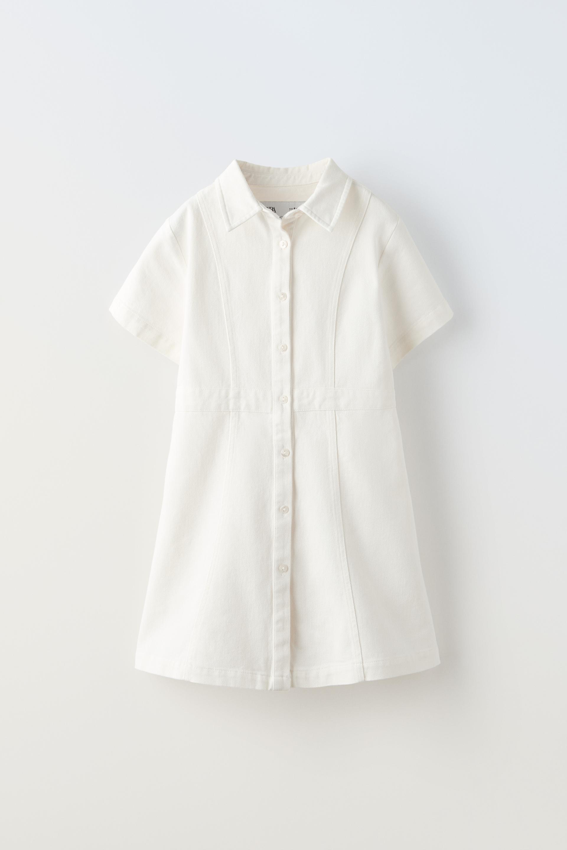 VESTIDO CAMISERO SARGA Blanco ZARA Espa a vestido-camisero-sarga-blanco-zara-espa-a