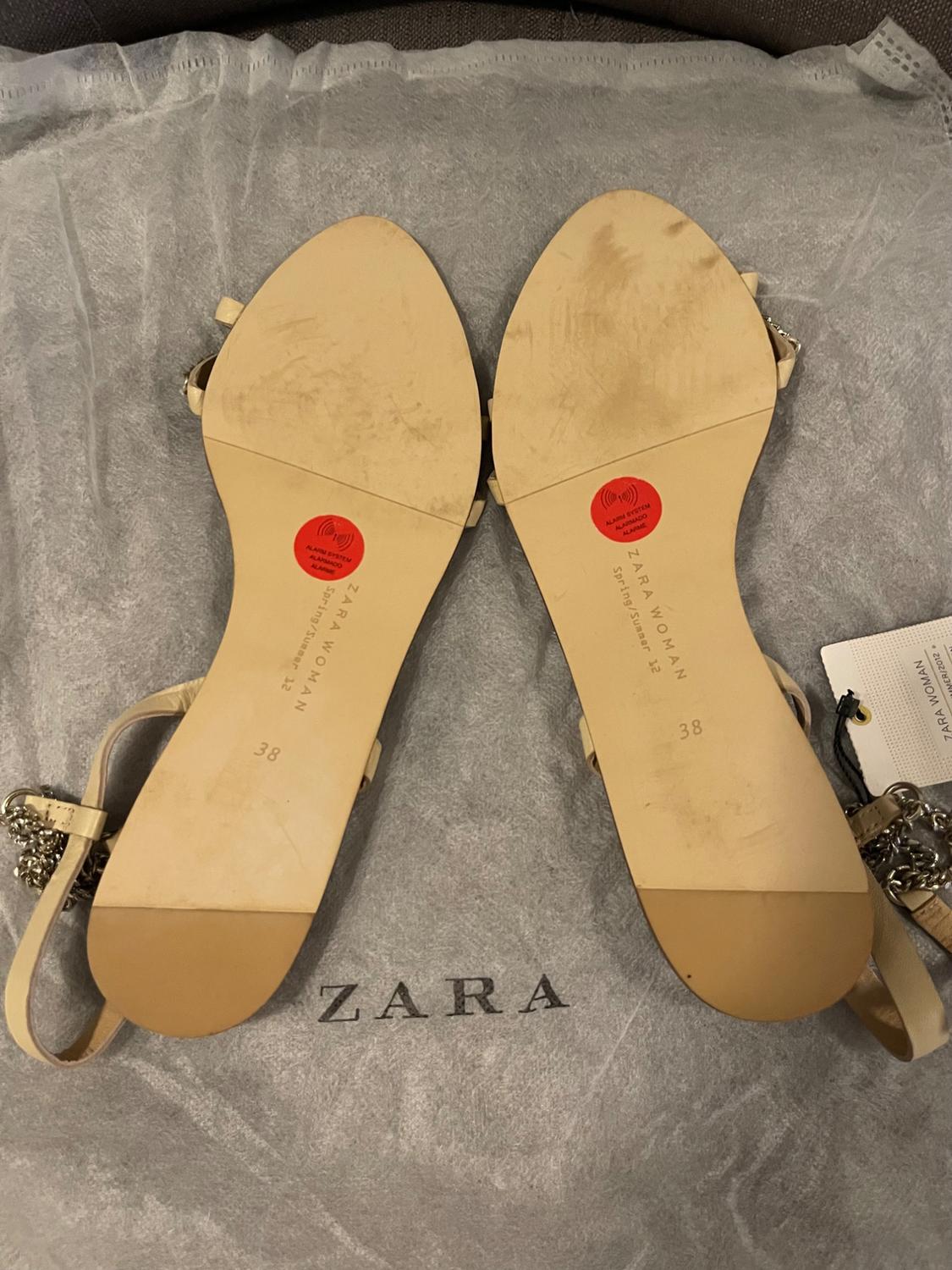 ZARA WOMEN MIXED METAL FLAT SANDALS - Image 2