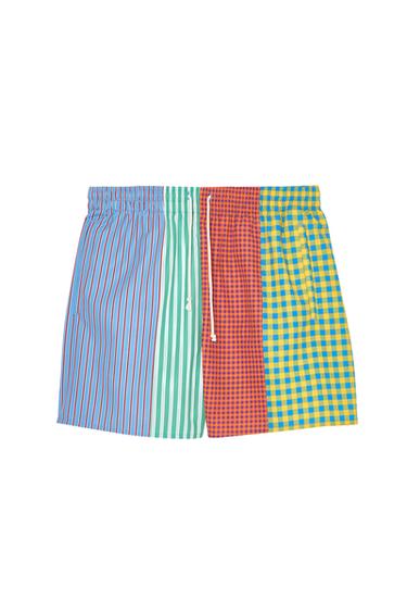 MID-LENGTH PATCHWORK SWIMMING TRUNKS - Multicoloured by Zara