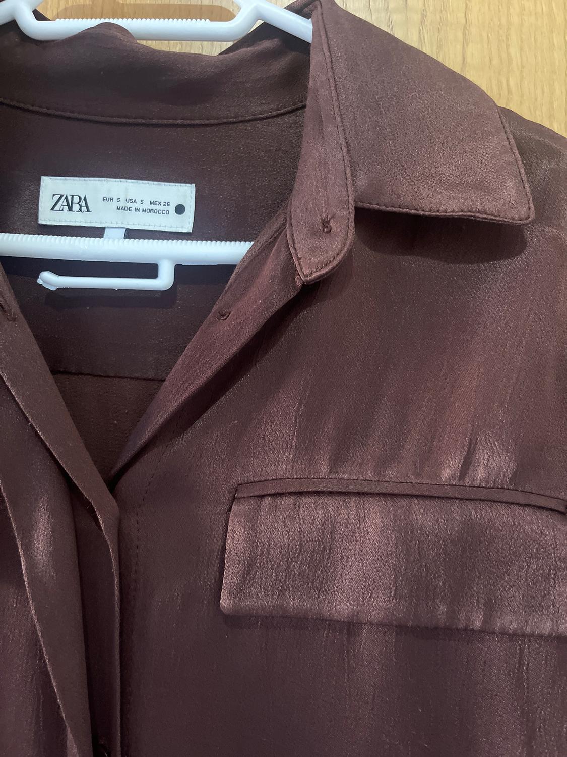 ZW COLLECTION SATIN SHIRT WITH POCKETS - Image 2