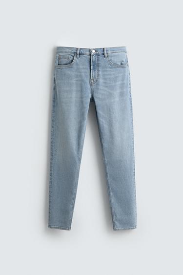 JEANS SLIM FIT - E kaltër nga Zara