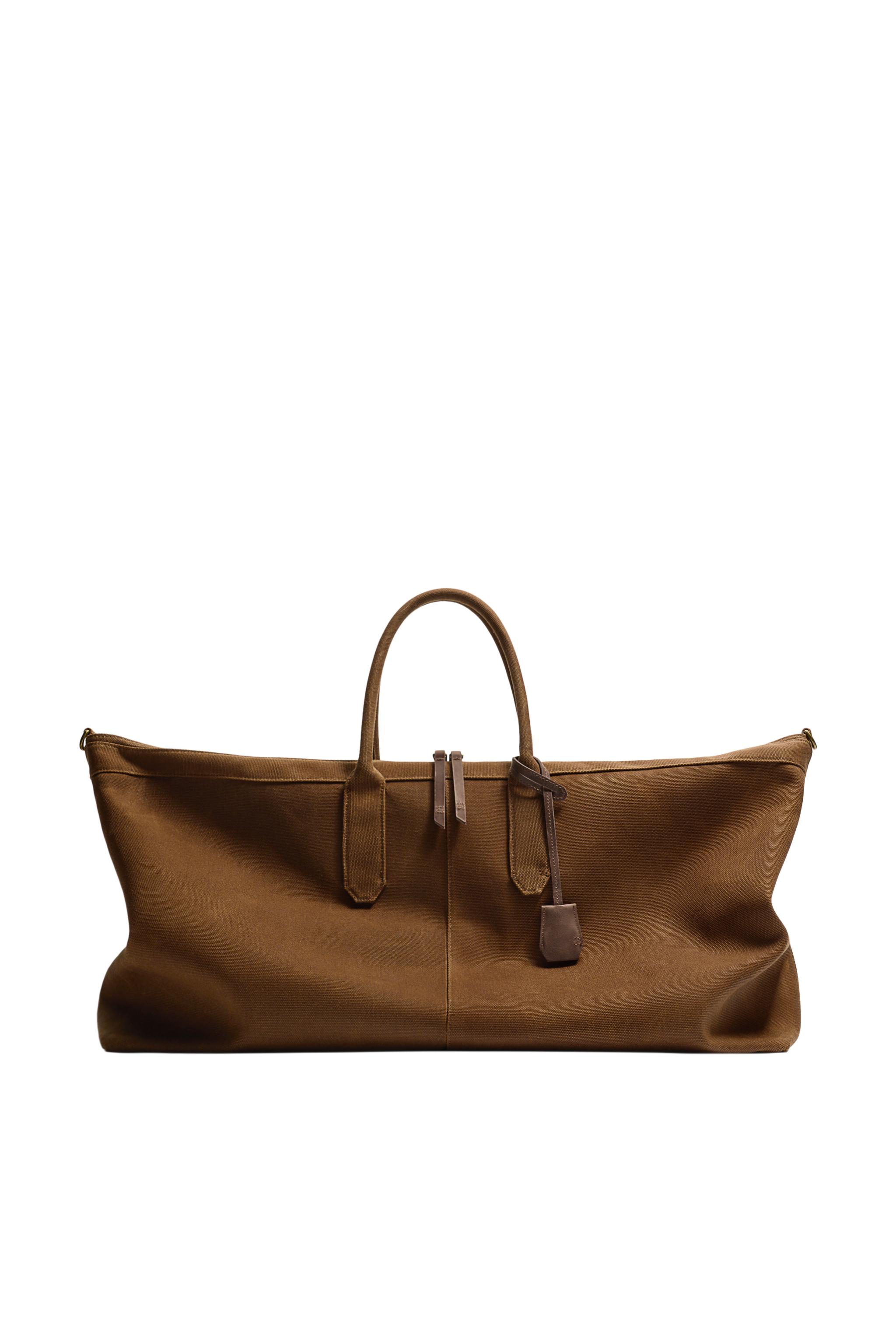 LEATHER DETAIL SHOPPER BAG