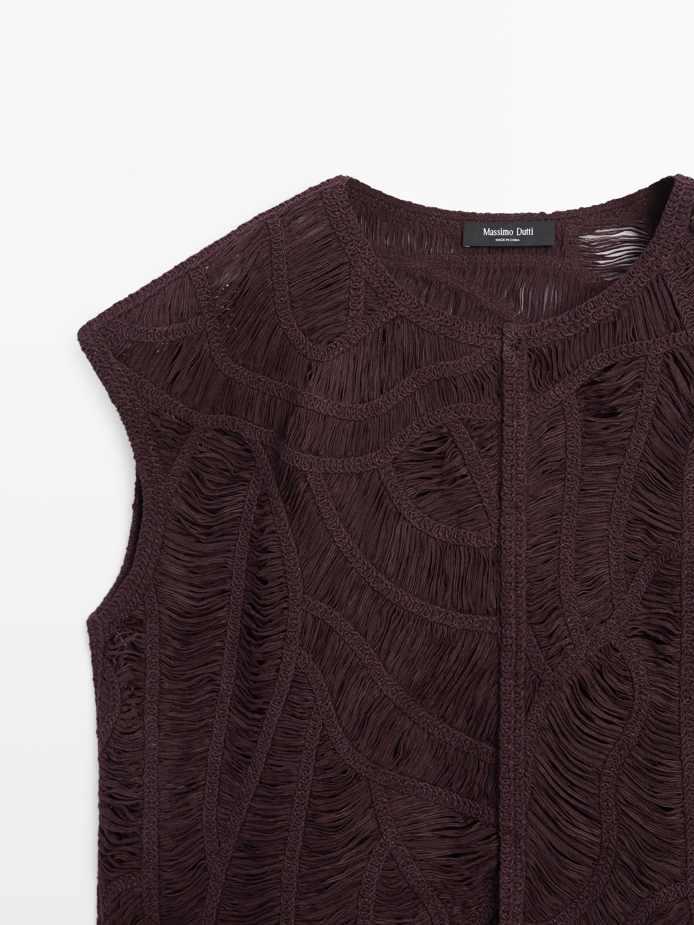 Crochet knit vest