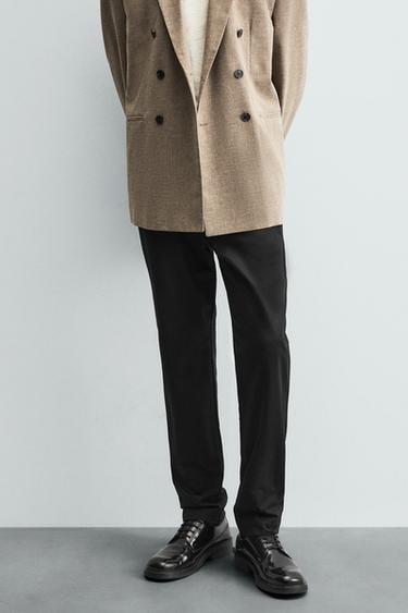Zara SLIM FIT CHINO PANTS - Black