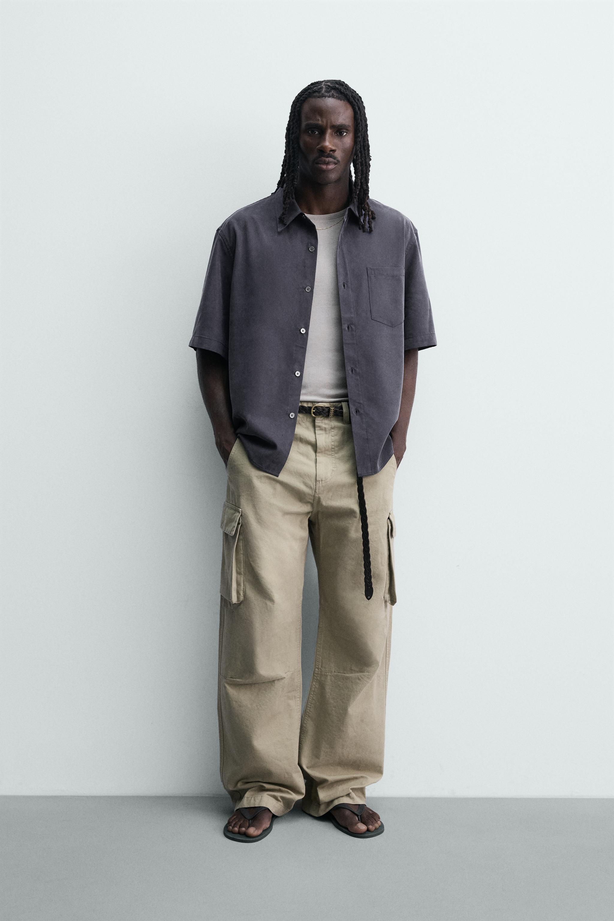 フルイド リラックスフィットシャツ - ネイビーブルー | ZARA Japan / 日本
