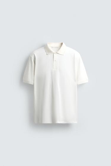 BLUZĂ POLO CU STRUCTURĂ DE PIQUÉ - Ecru de la Zara