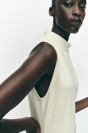 MIDI DRESS WITH BELT - Ecru by Zara - Image 2