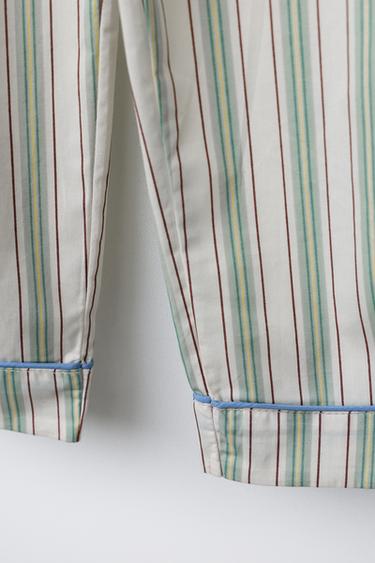 6-14 YEARS/ STRIPED SHIRT AND TROUSERS PYJAMAS - Green by Zara - Image 7