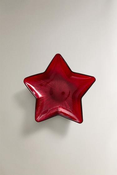 GLASS CHRISTMAS STAR BOWL - Red by Zara - Image 2