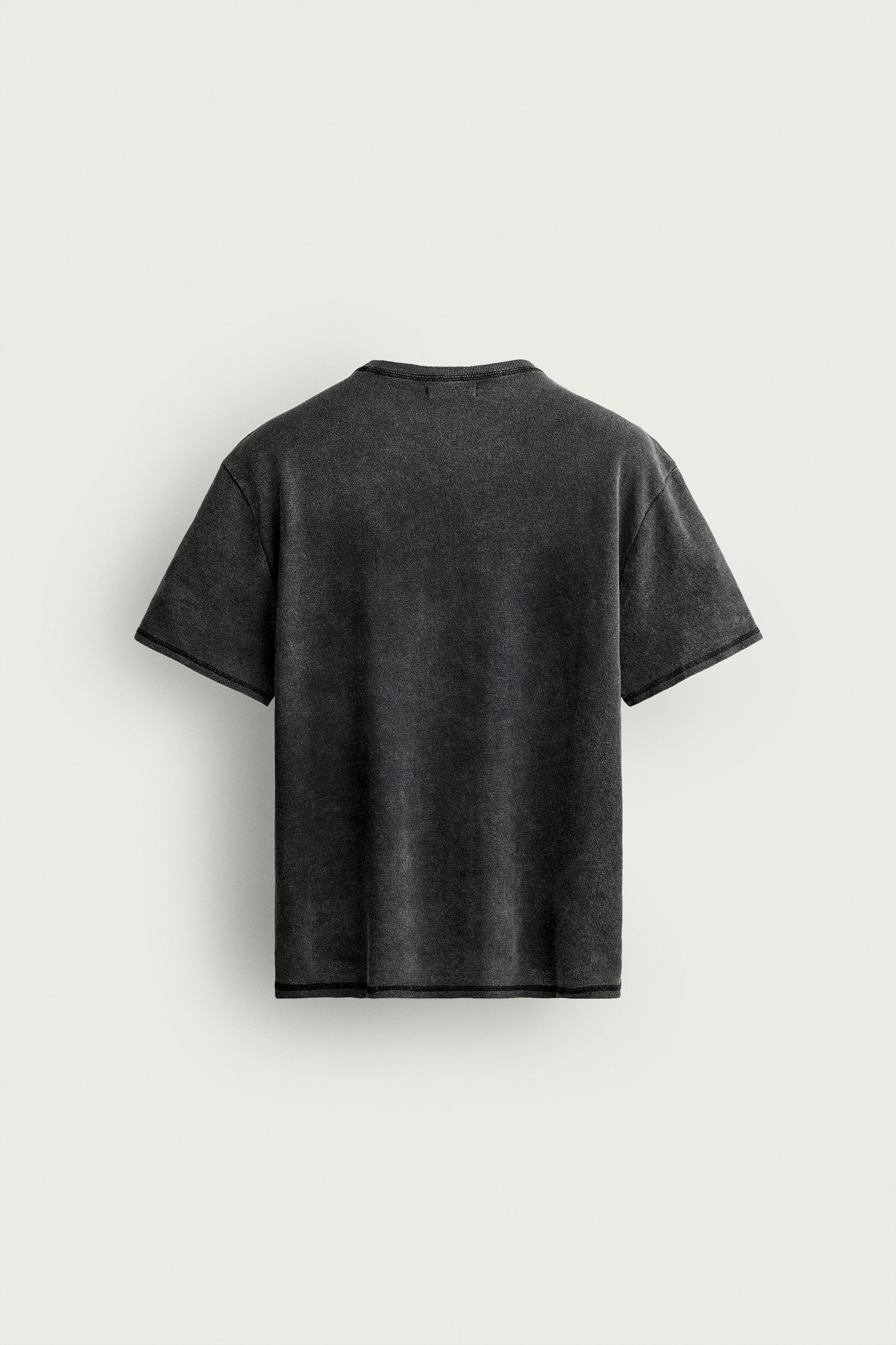 T-SHIRT EN MAILLE IMPRIMÉ DÉLAVÉ