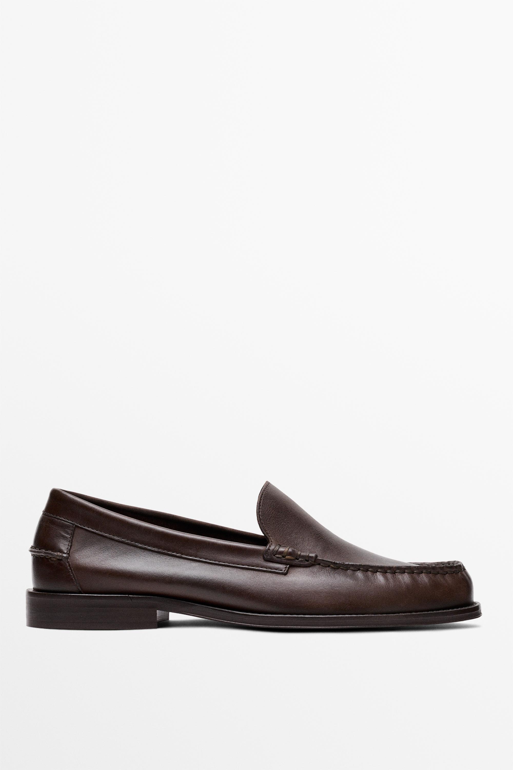 Oiled leather loafers — Dark tan