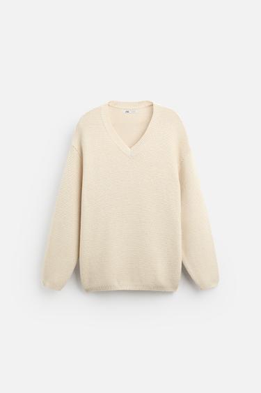 TEXTURED KNIT SWEATER - Ecru by Zara
