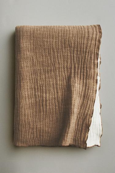 COTTON BLEND THROW - Dark beige by Zara - Image 5
