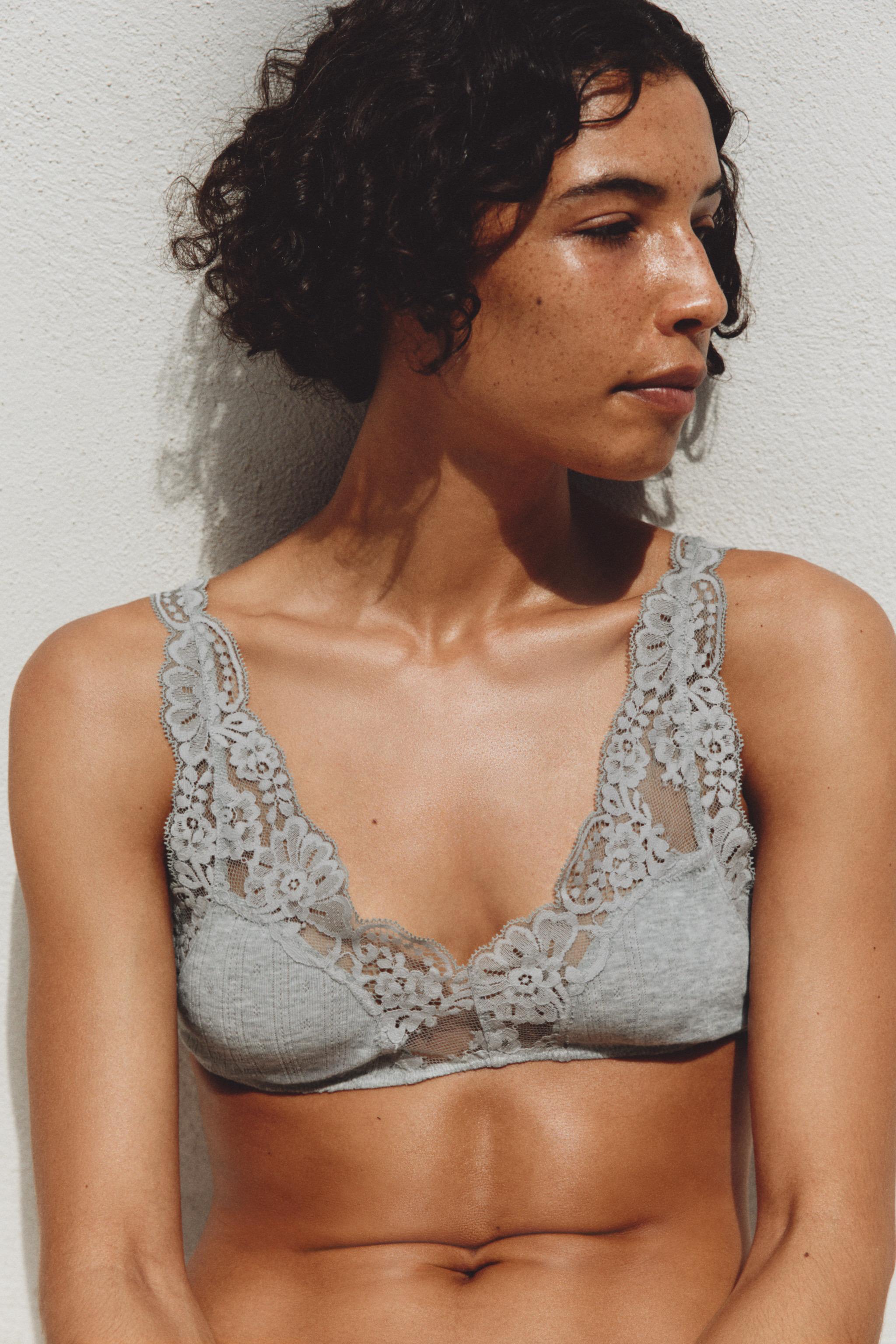 POINTELLE LACE PANTIES — Gray marl (alternate view)