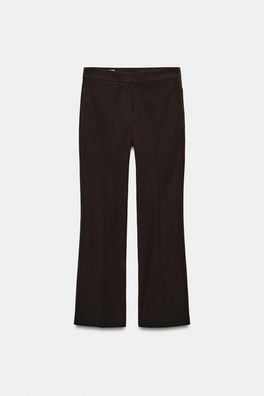 Zara MINI FLARE PANTS - Brown