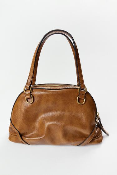 Zara MINI CROSSBODY BAG - Dark tan