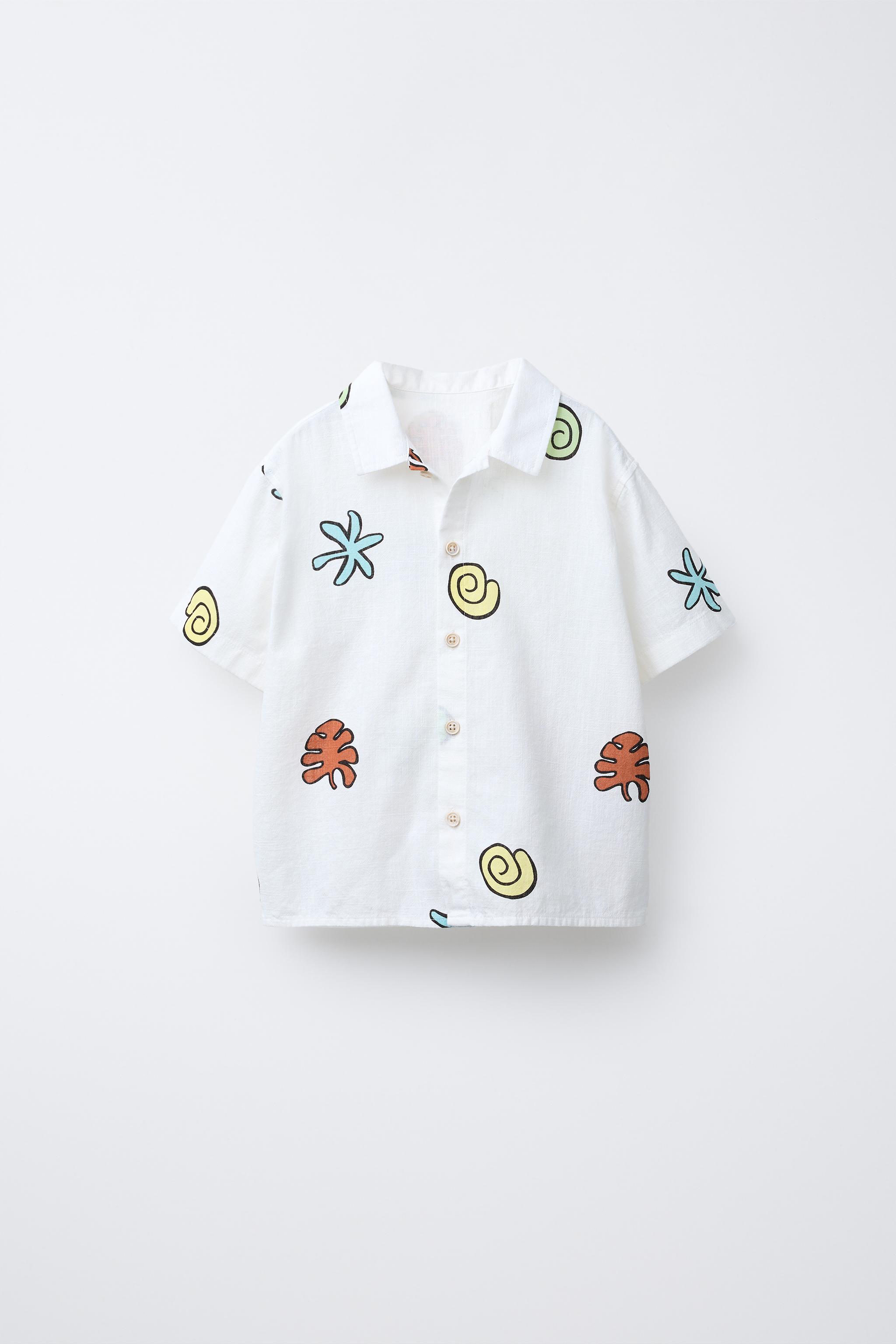 貝殻プリント柄シャツ - エクリュ | ZARA Japan / 日本