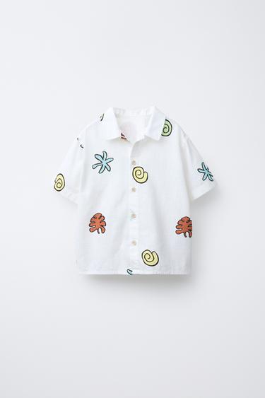 SEASHELL PRINT SHIRT - Ecru by Zara