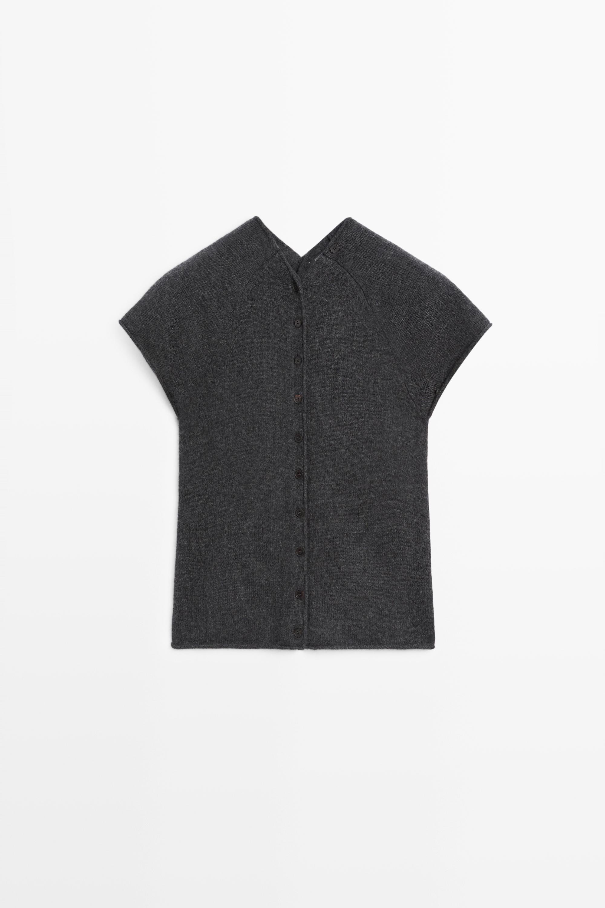 Gilet sans manches en maille boutonné 100 % cachemire